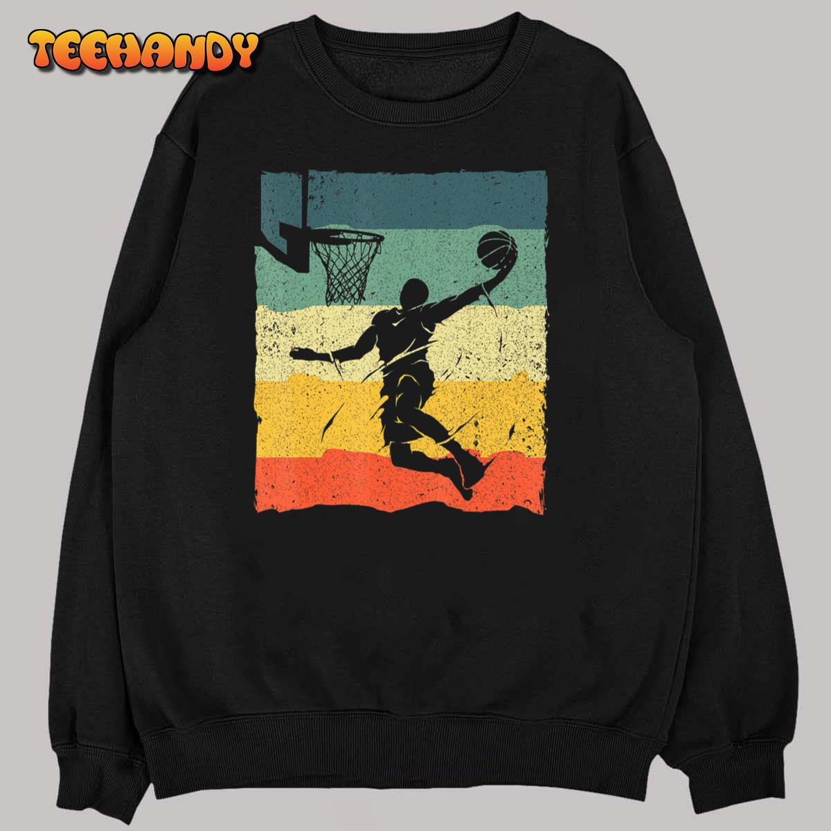 Cool Basketball Art For Men Women Vintage Basketball Player T-Shirt