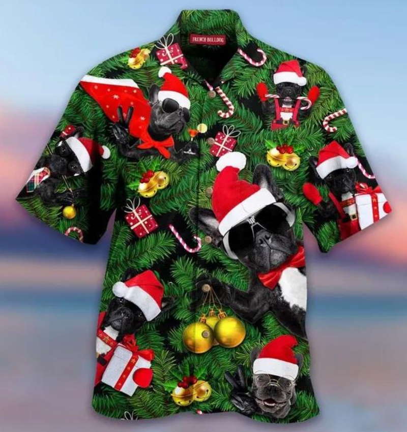 Cool Christmas French Bulldog Hawaiian Shirt