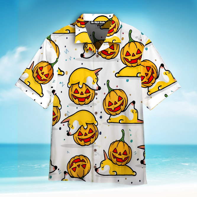 Corgi Dog Halloween Hawaiian Shirt