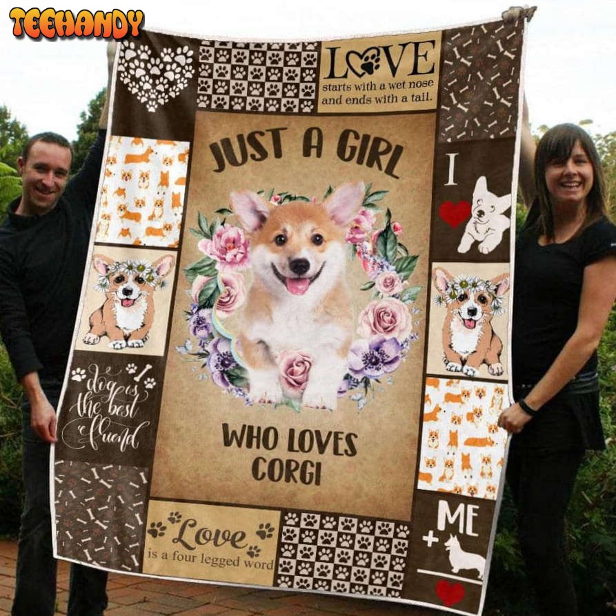 Corgi Girl Love Corgi 3D Quilt Blanket