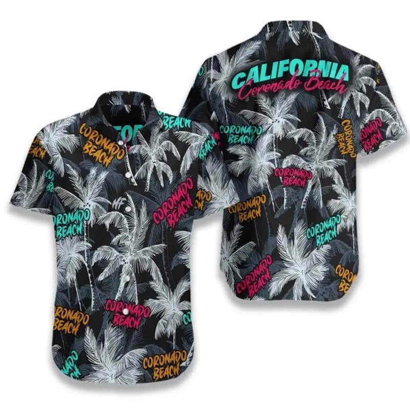 Coronado Beach Coconut Tree Hawaiian Shirt