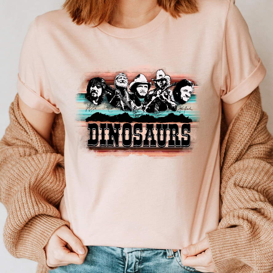 Country Legends Waylon Jennings Dinosaurs T-shirt