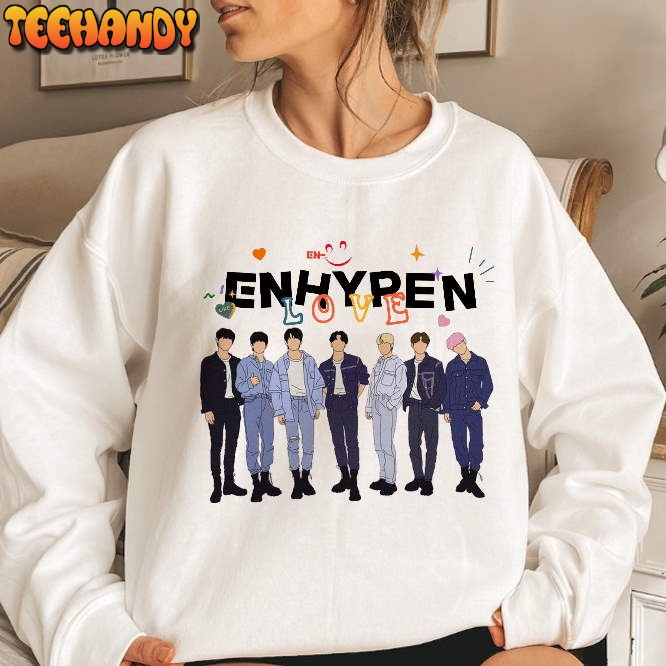 Cute Enhypen Chibi Sweatshirt, EN-ZOO Enhypen Members World Tour Shirt