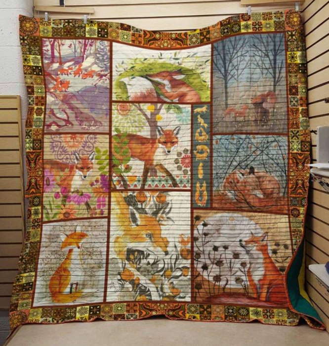 Cute Fox 3D Customized Quilt Blanket