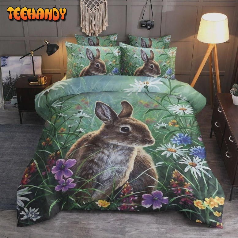 Cute Rabbit In The Flower Bedding Set