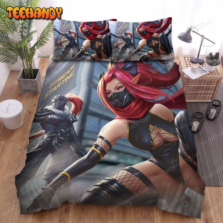 Cyberpunk Ninjas Couple On The Street Artwork 113 Bedding Set