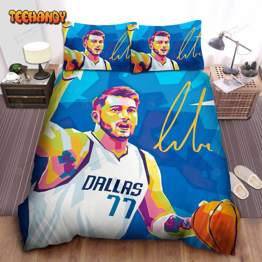 Dallas Mavericks Luka Doni Wedha’s Pop Art Portraits Bedding Set