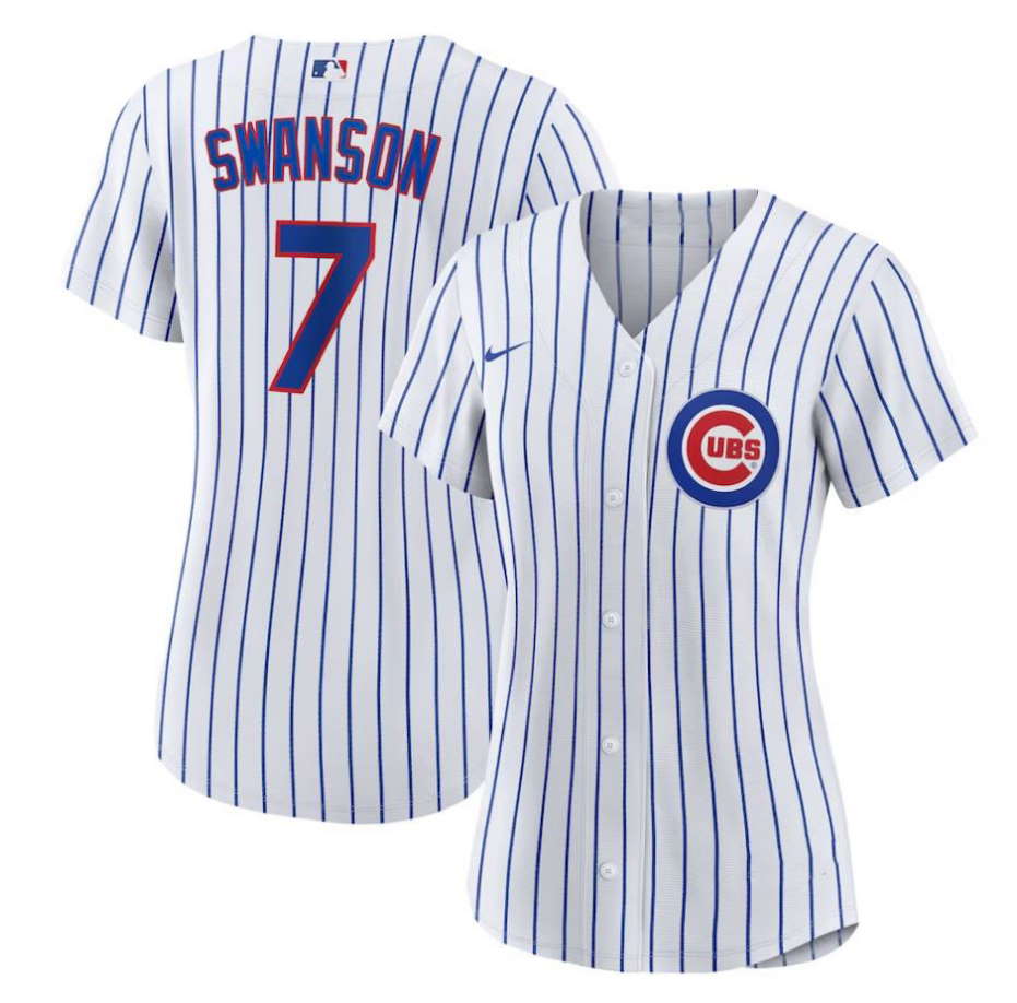 Dansby Swanson Chicago Cubs Women’s Home Replica Player Jersey – White