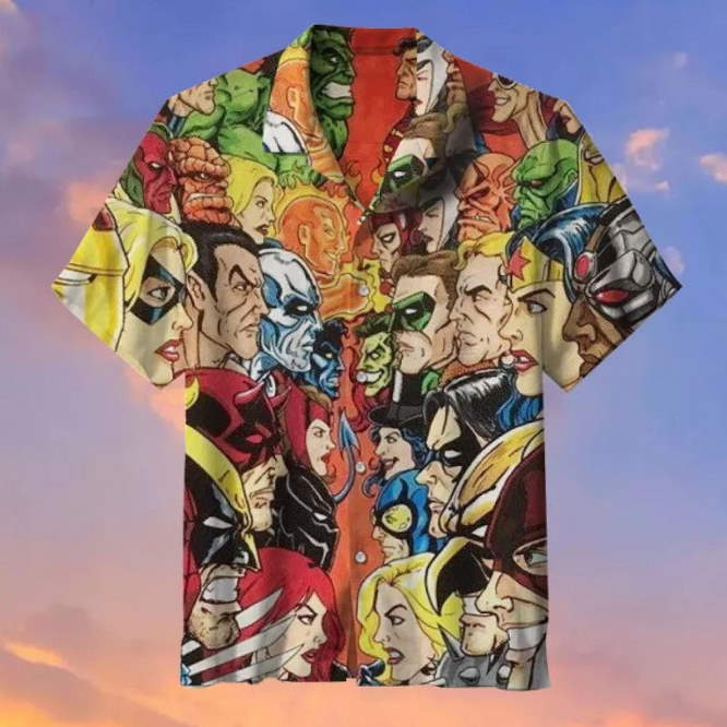 DC Comic Ft Marvel 3D All Print Hawaiian Shirt