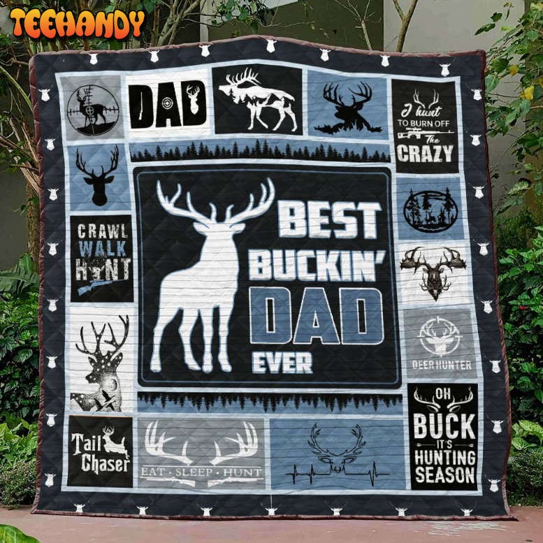 Deer Blue 3D Customized Quilt Blanket