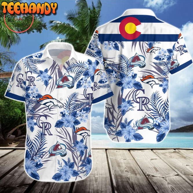 Denver Broncos Denver Nuggets Colorado Rockies Colorado Avalanche Hawaiian  Shirt, Casual Button-up Shirt - Reallgraphics