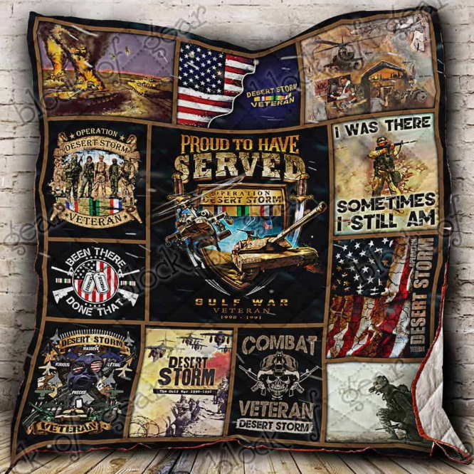 Desert Storm Veterans 3D Quilt Blanket