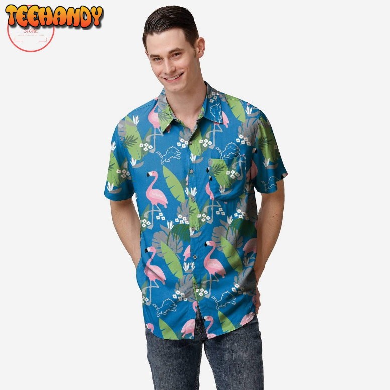 Detroit Lions Floral Hawaiian Shirt