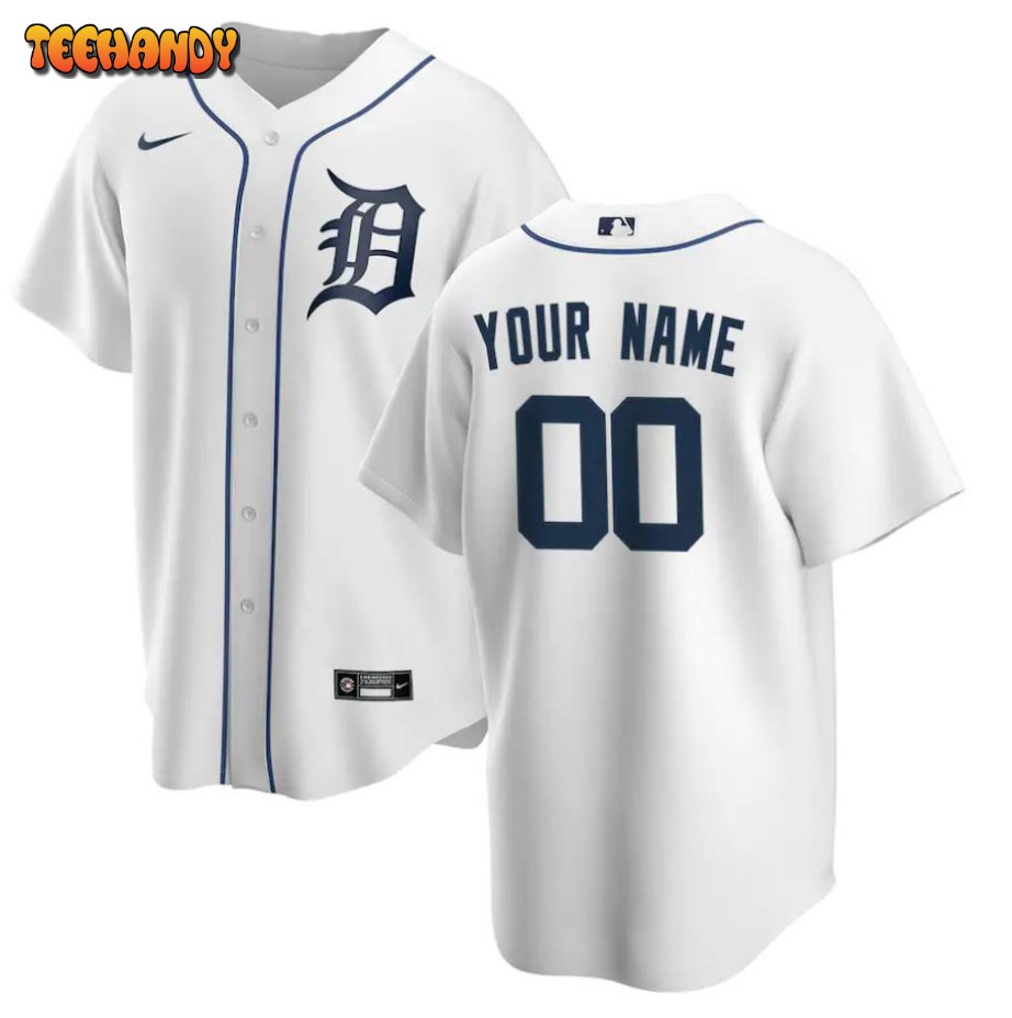 Detroit Tigers Home Replica Custom Jersey – White