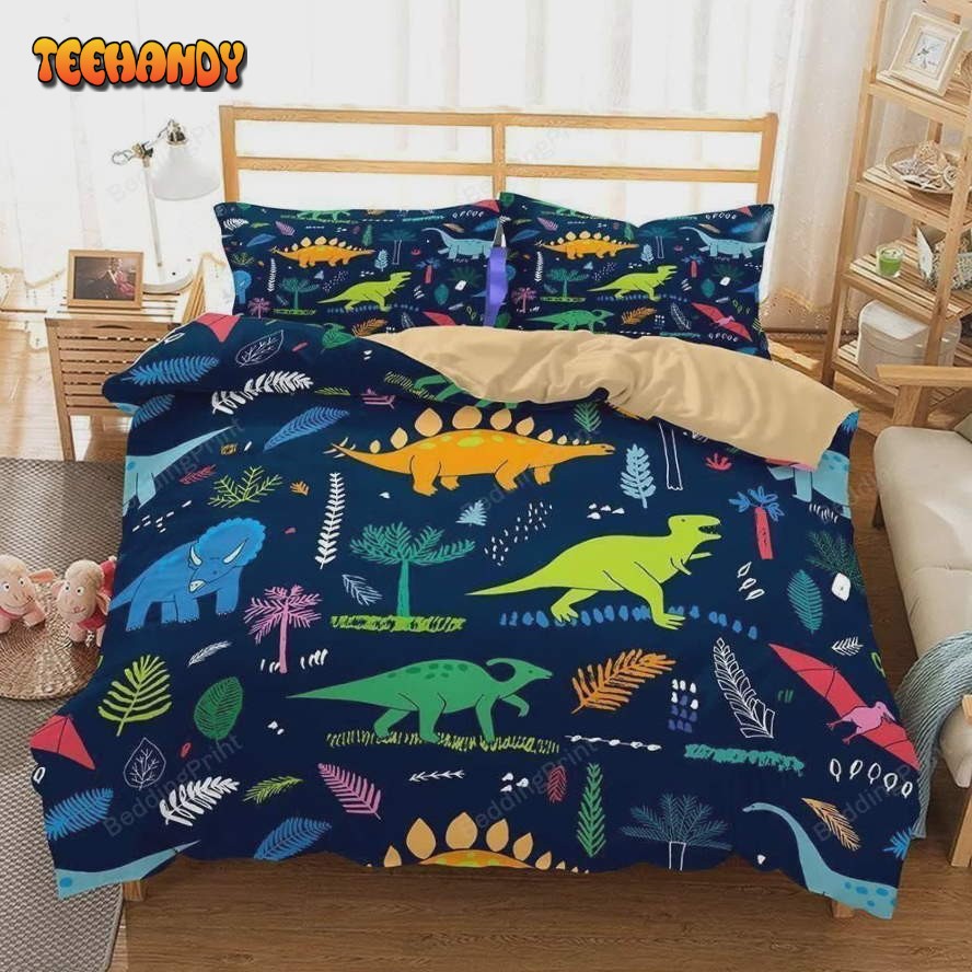 Dinosaur Colorful In The Forest Bedding Set