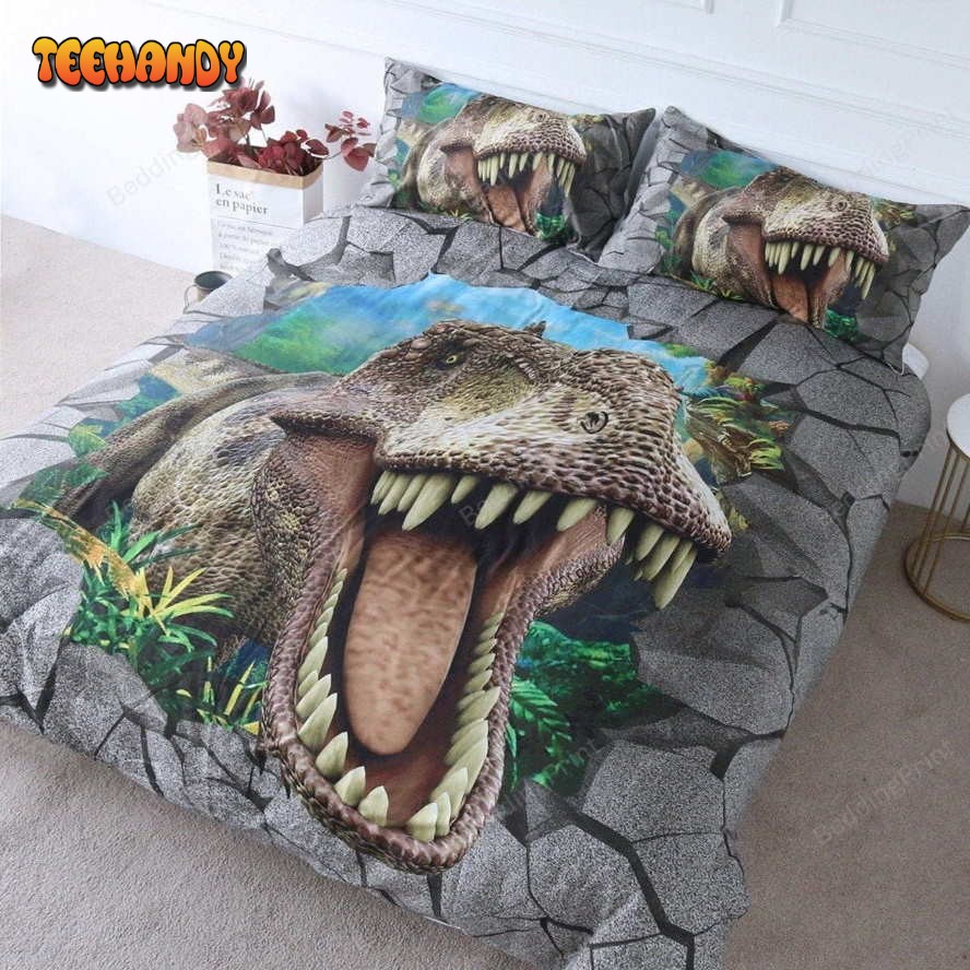 Dinosaur Dino Jurassic Children Kids Tyrannosaurus Rex Tooth Concrete Bedding Set