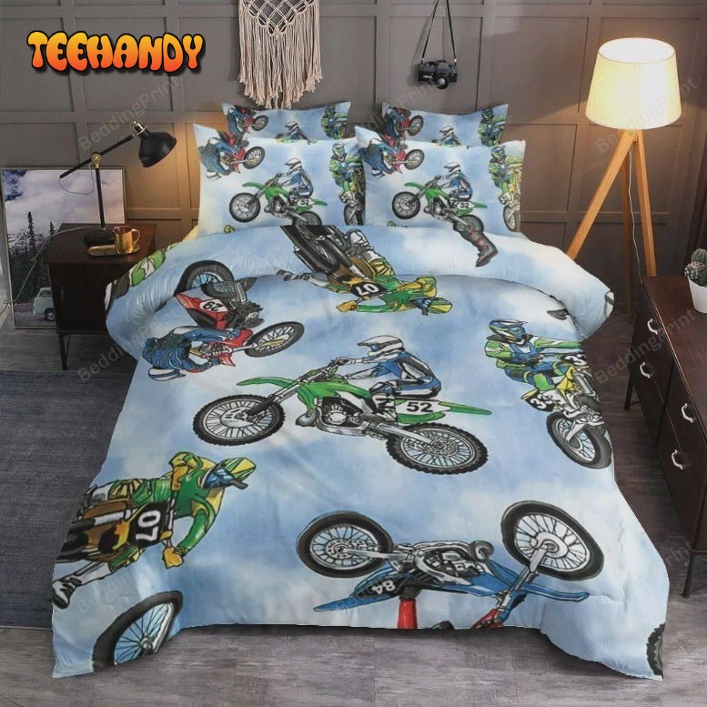 Dirt Bike Jumps Bed Sheets Duvet Cover Bedding Set