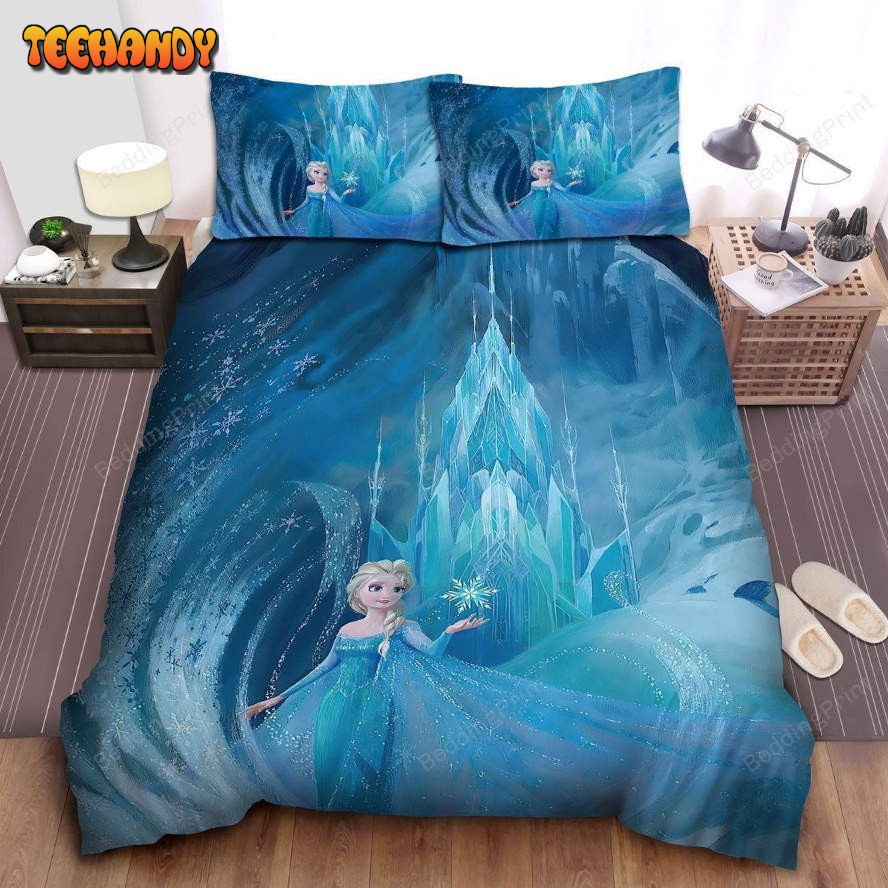 Disney Frozen Elsa Performing Magic Outside Her Ice Castle Bedding Set