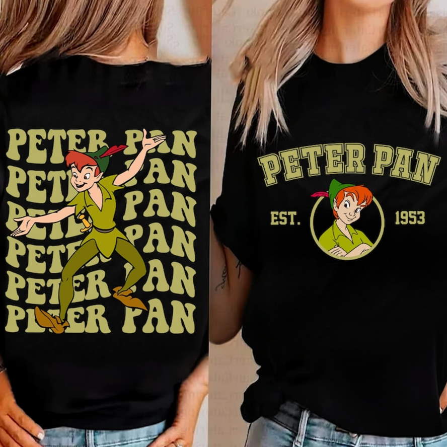 Disney Peter Pan 2 Sided Sweatshirt, Retro Disney Tinker Bell Shirt