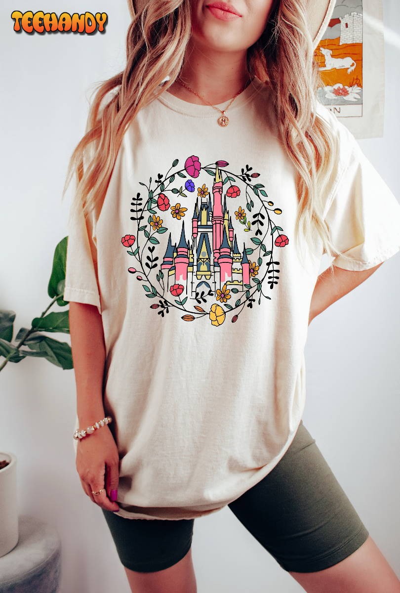 Disney World Shirt Floral Disney Magical Castle Kingdom Disney Shirt