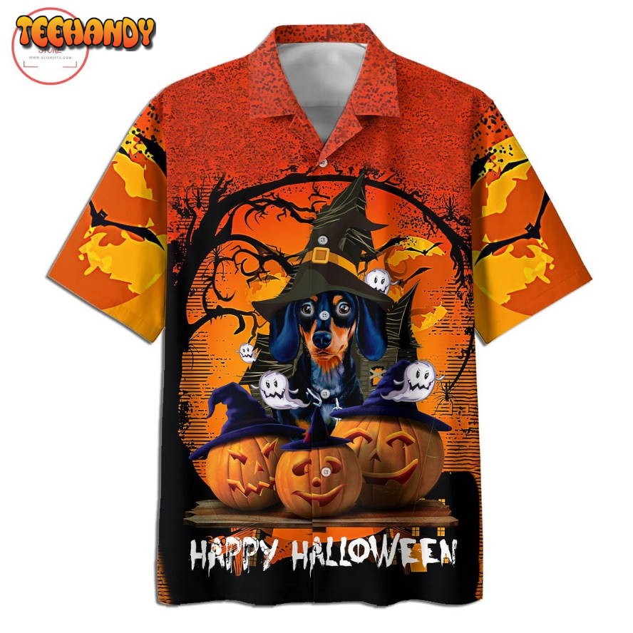 Dog and pumpkin Halloween Hawaiian Shirt