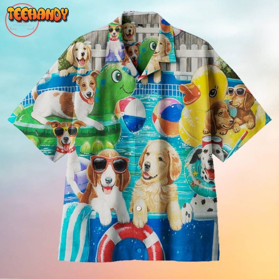 Dog Pool Party Hawaiian Shirt