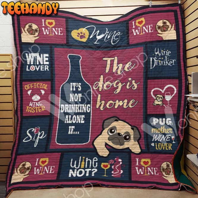 Dog Wine 3D Customized Quilt Blanket