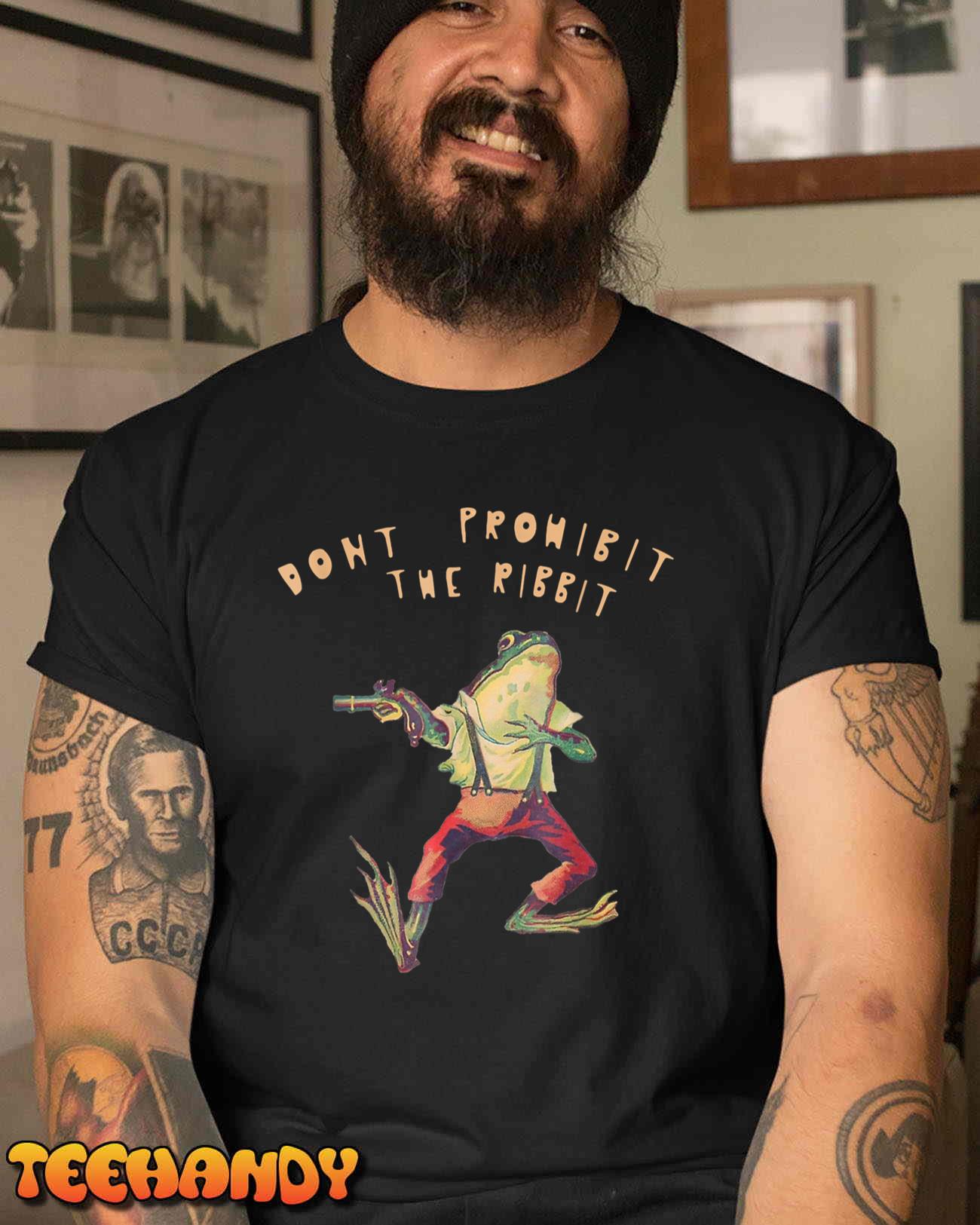 Don't Prohibit The Ribbit Frog Groovy T-Shirt