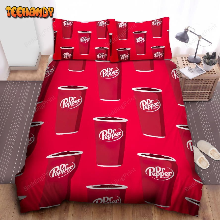 Dr Pepper Paper Cups Illustration Pattern Bedding Sets