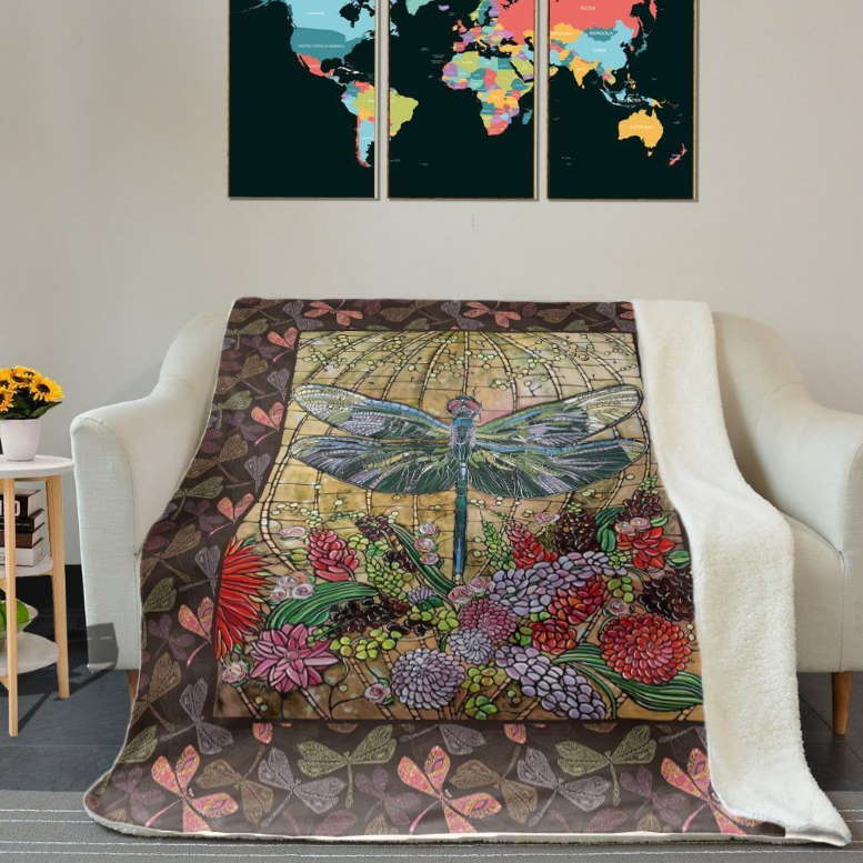 Dragonfly Animal 3D Customized Quilt Blanket