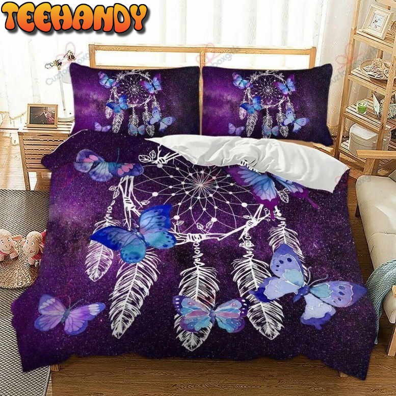 Dreamcatcher Butterfly Purple Printed Bedding Set