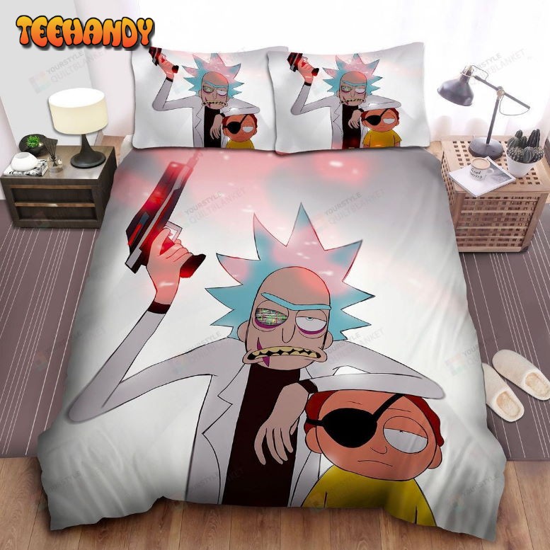 Evil Rick And Eye Patch Morty Bedding Set