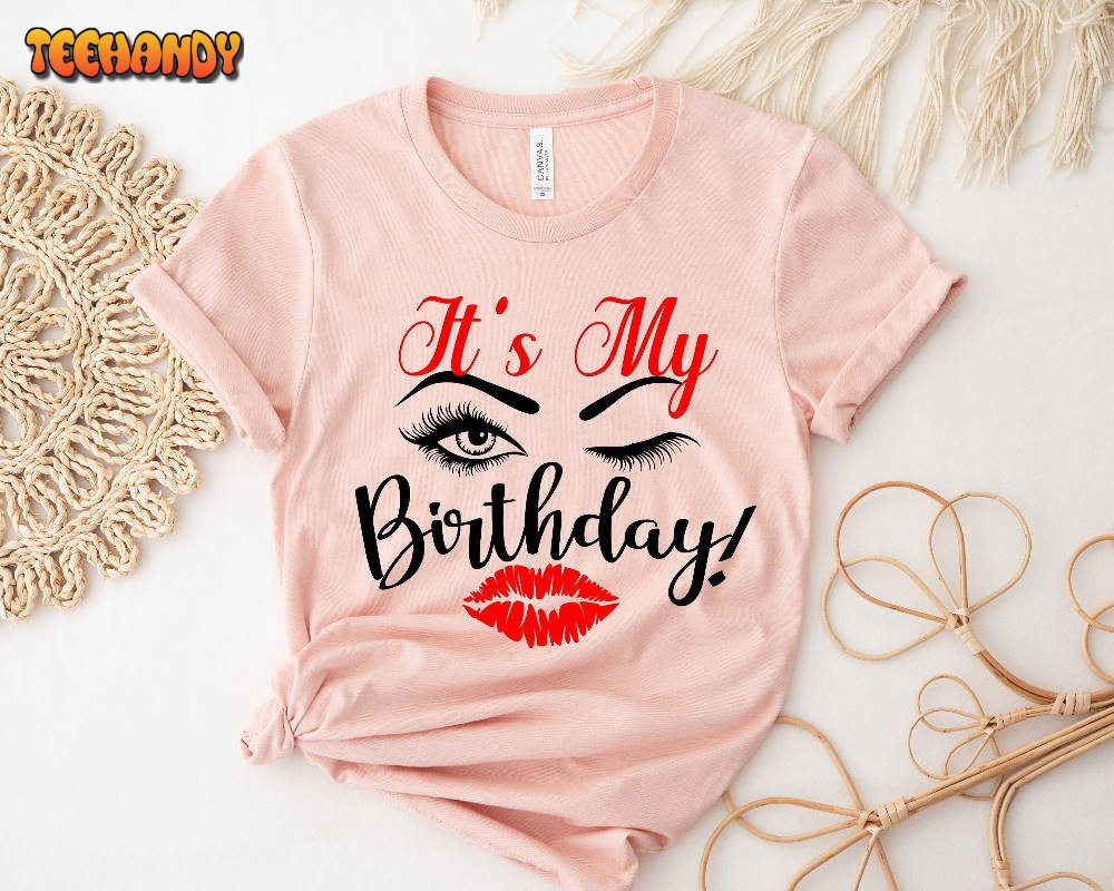 Eyelash & Lips Birthday Shirt, Birthday Party Shirt