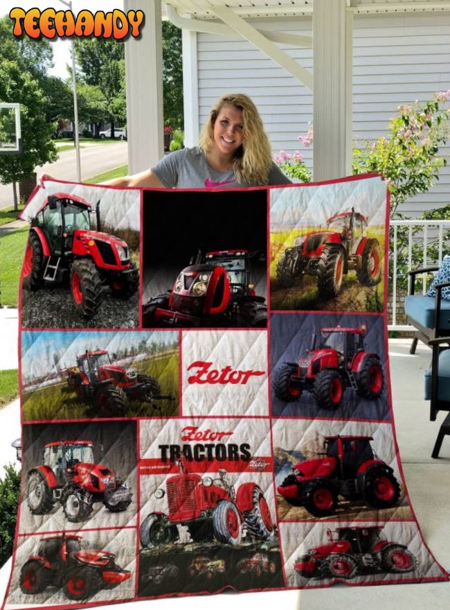 Farm Tractor Red Tractor 3D Quilt Blanket