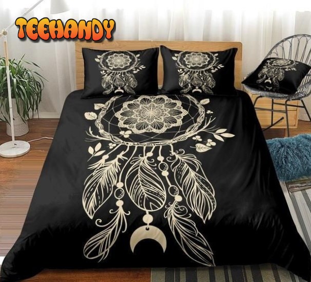 Feather Black Dreamcatcher Bedding Set