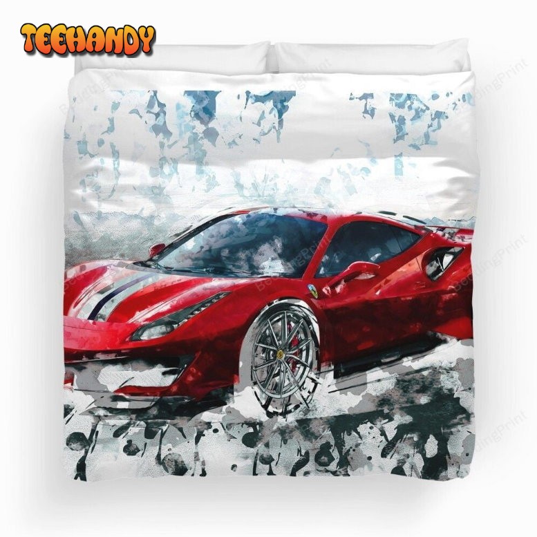 Ferrari 488 Pista Duvet Cover Bedding Set