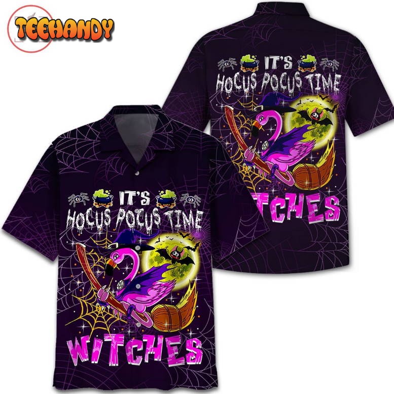 Flamingo Halloween Witches Hawaiian Shirt