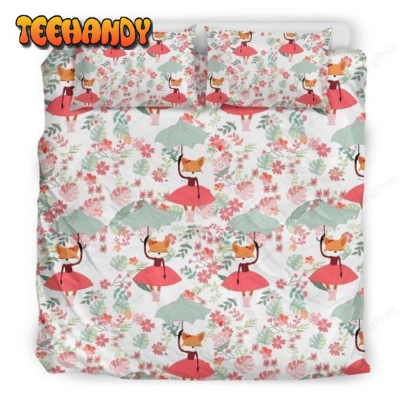 Fox Girl Flower Bedding Set