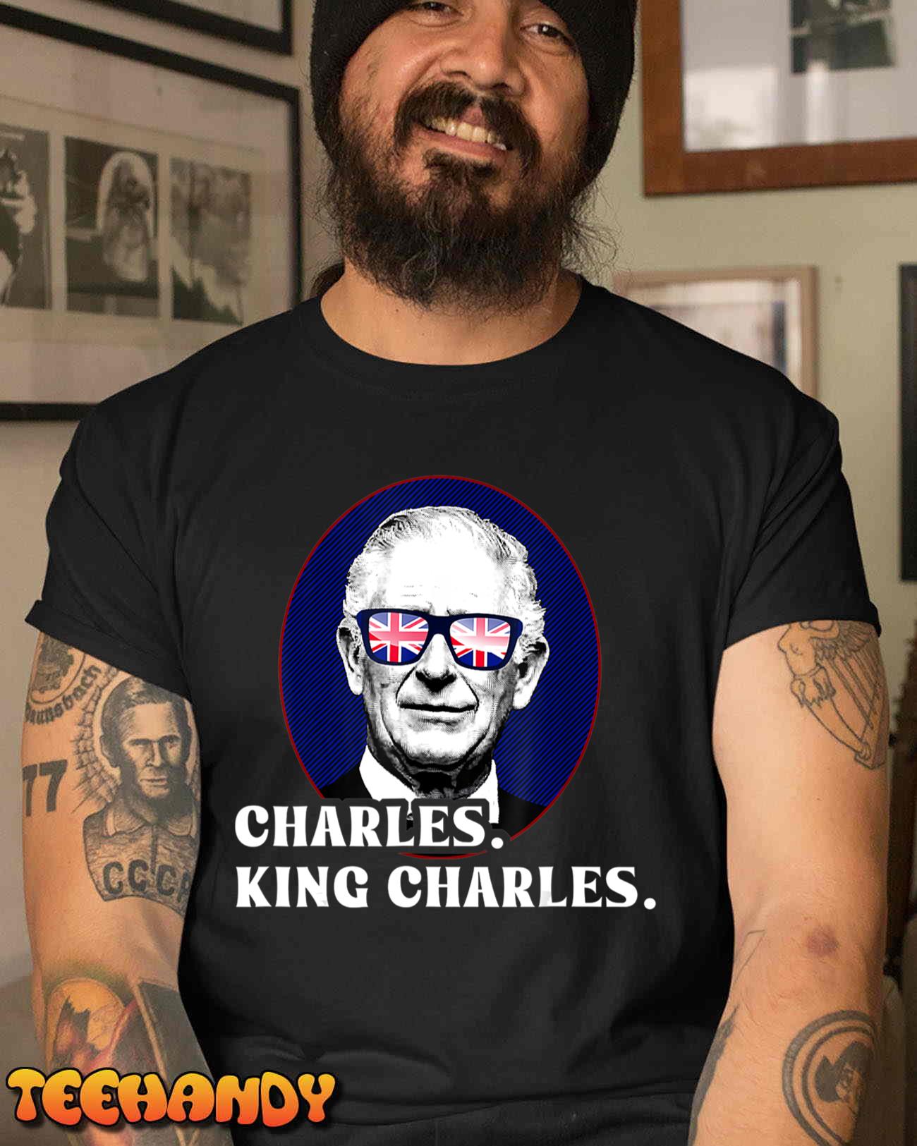 Funny Charles, King Charles Of His Majesty & Union Jack T-Shirt