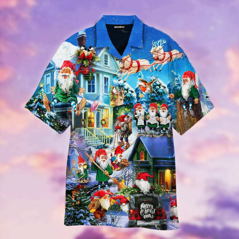 Funny Gnome Santa On Christmas Day Hawaiian Shirt