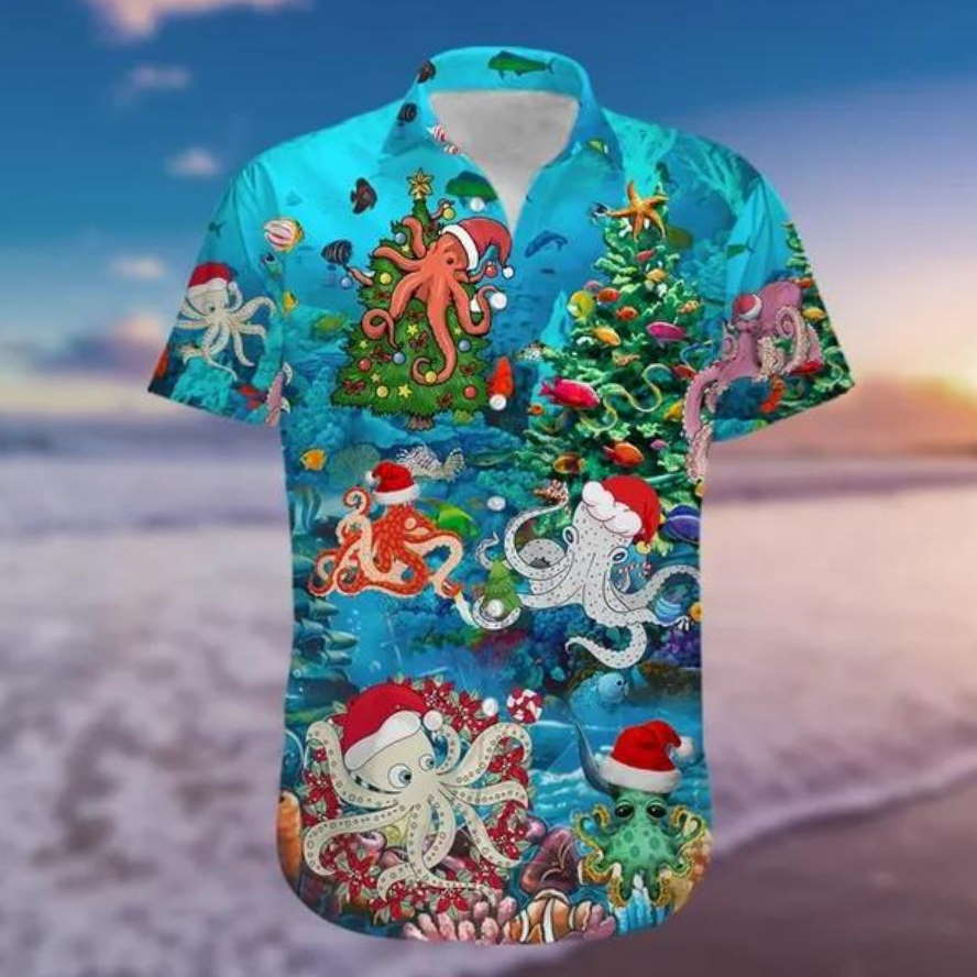 Funny Octopus Christmas Hawaiian Shirt