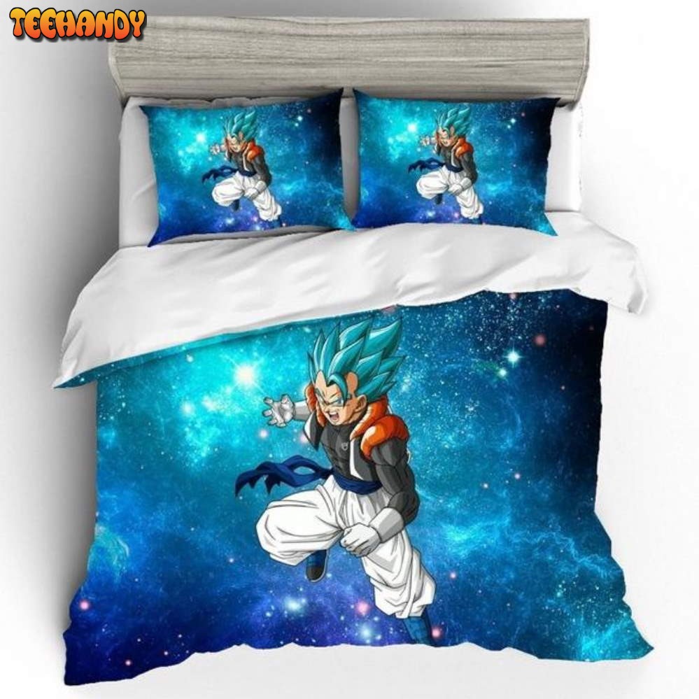 Furious Gogeta Blue Starry Galaxy Background Bedding Set