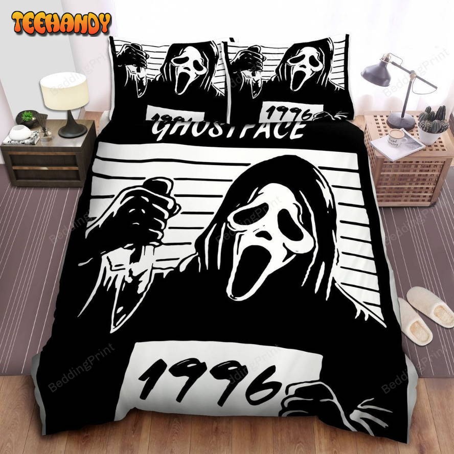 Ghostface 1996 Mug Shot In Black And White Bedding Sets