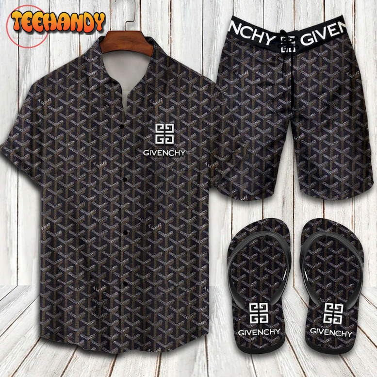 Givechy 2022 All Black Combo Hawaiian Shirt And Short