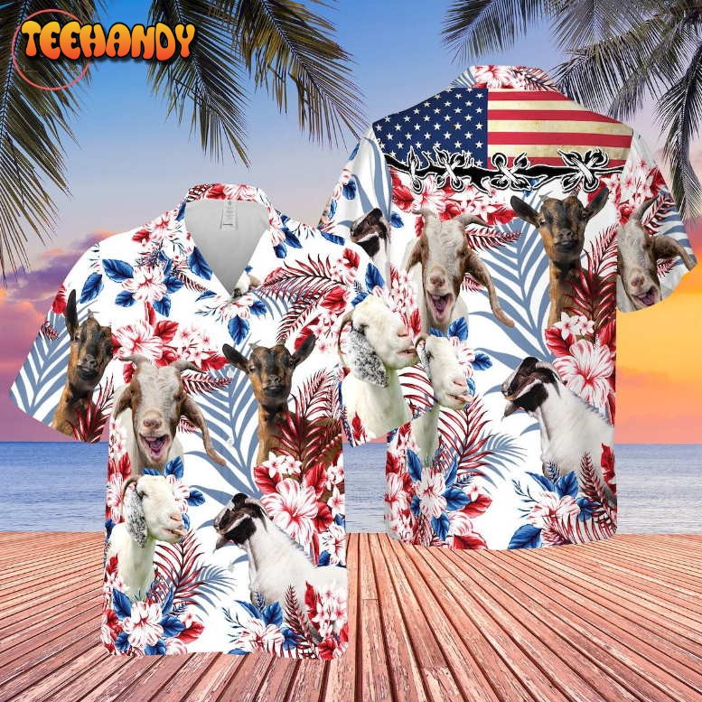 Goat Lovers United States Flag Hawaiian Shirt