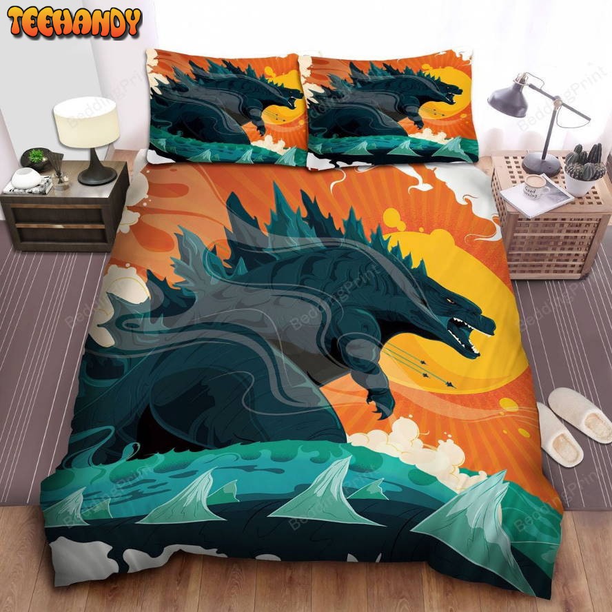 Godzilla In The Ocean Digital Art Bedding Sets