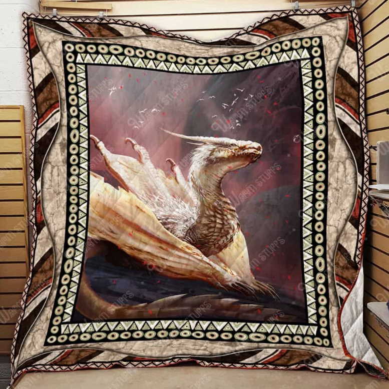 Gold Dragon 3D Customized Quilt Blanket