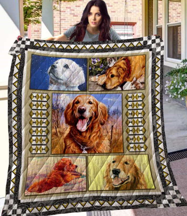 Golden Retriever 3D Quilt Blanket