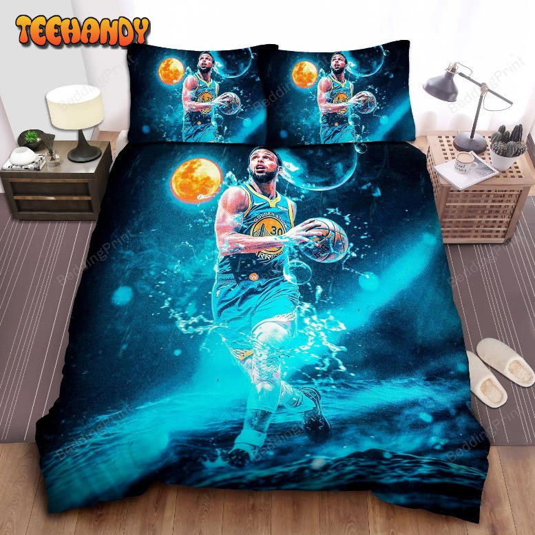 Golden State Warriors Stephen Curry Water Splash Dribbling Bedding Set