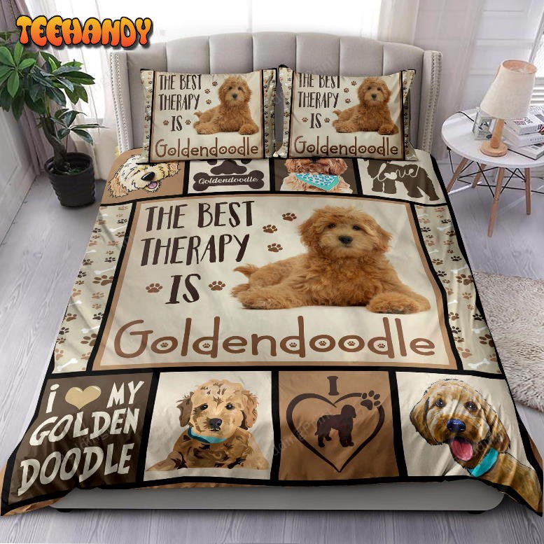 Goldendoodle The Best Therapy Is Goldendoodle Bedding Set